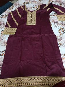 Maroon fabric combo kurta plaza dupatta parties dr