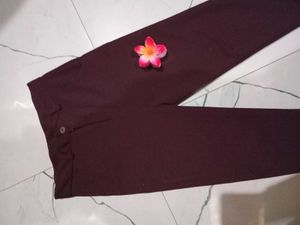 women Maroon formal pant