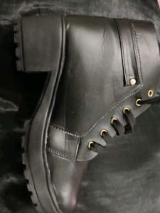 Chic Black Faux Leather Ankle Boots
