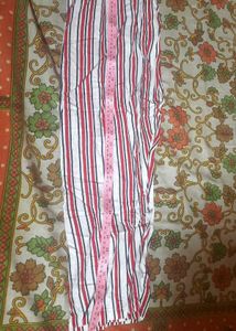 White &amp; Red Stripe Pant M Or L Size