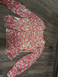 Chic Floral Print Long Sleeve Top