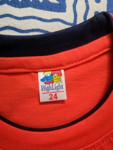 Boys' Red T-Shirt with Navy Blue Short