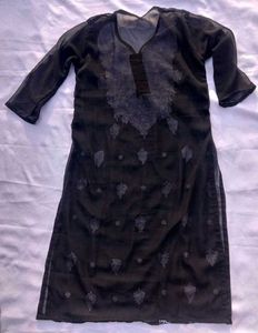 Black Chikankari Kurta