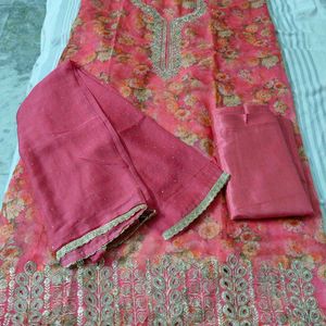Elegant unstitched party wear dress material, suit