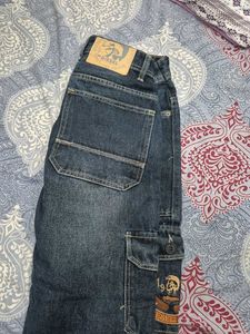 vintage Diesel Stylish Blue Denim Cargo Jeans