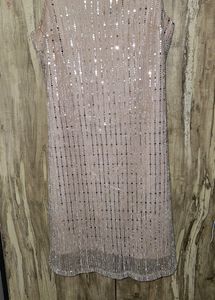 Party Wear Pink Nude Shimmery Bodycon Dress