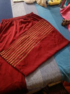 Maroon Kurta Gold Zigzag Trim with palaz  149 m 2