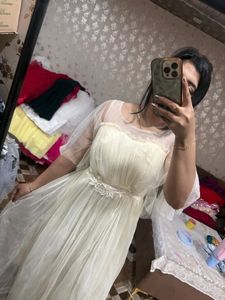 Elegant Cream yellow Tulle Dress🌻🎀🦋