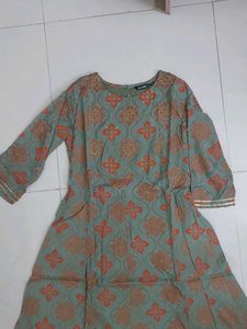 zudio women green gota patti kurta