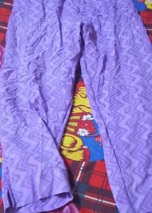 Purple Printed Leggings Pants Payjama