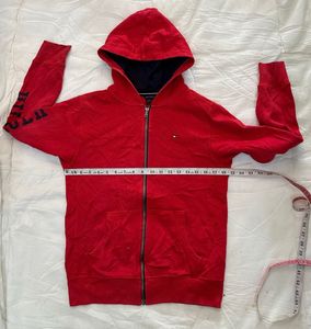 Tommy Hilfiger Red Zip-Up Hoodie