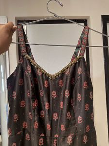 Elegant Ethnic Gown with Embellished Neckline