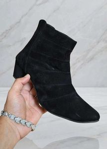 Black Velvet Ankle Boots