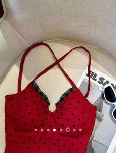 Cute Red Polka Dot Halter Top