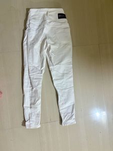 High Waisted White Skinny Jeans