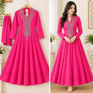 Elegant Pink Anarkali Kurta Set