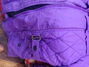 Purple Quilted Puffer Jacket