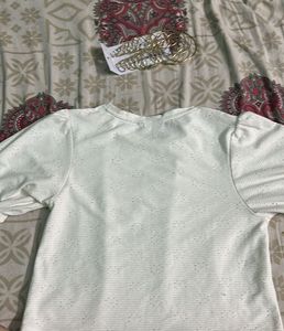 Chic White Textured Top zudio