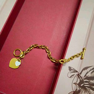 Chunky Gold Heart Locks Anti Tarnish Bracelet