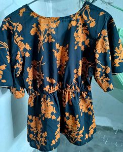 Floral Print V-Neck Top