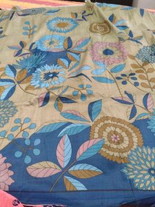 Floral Print teal blue pure jaam cotton suit
