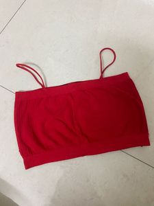 Red Strappy Seamless Bralette