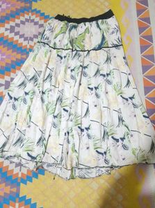 Boho Style Tropical Print Skirt