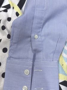 Men's Light Blue Striped Button-Up Shirt