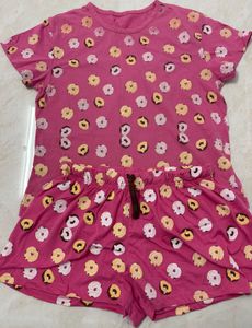 Cute Donut Print Pajama Set