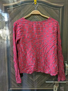 Abercrombie &amp; Fitch Red Floral Top