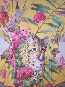 Vibrant Floral &amp; Ocelot Print Top
