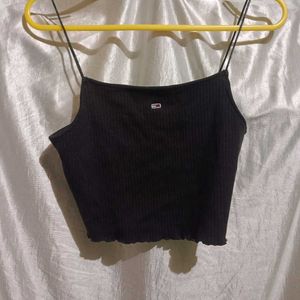 Tommy Hilfiger Black Ribbed Crop Top