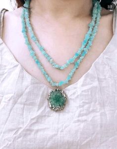 Green Stone Chip Necklace