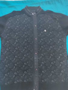 Men's Black Cardigan Sweater