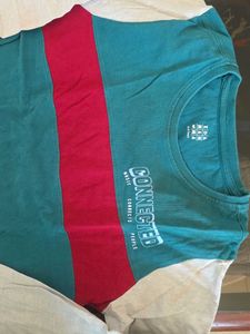 Teal &amp; White Graphic Long Sleeve Tee