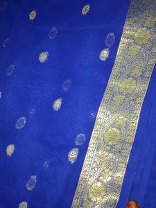 Blue &amp; Gold Dress Material