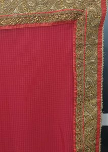 Embroidery Pink Saree With Blouse