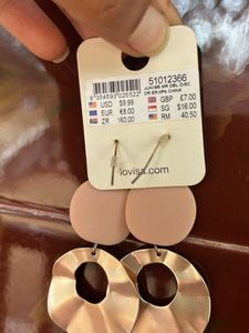 Stylish Blush Pink &amp; Gold Dangle Earrings