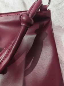 Clinique Burgundy Shoulder Bag
