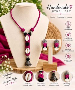 Boho Fabric Necklace &amp; Earring Set