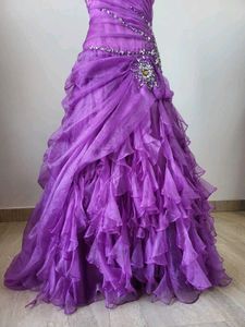 Stunning Purple Ruffled Gown