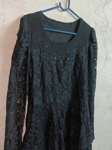 Elegant Black Lace Blouse Layered