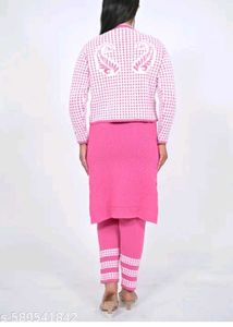 Charming Pink Kurta Set with Jacket