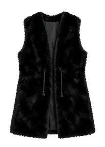 Black Faux Fur Vest