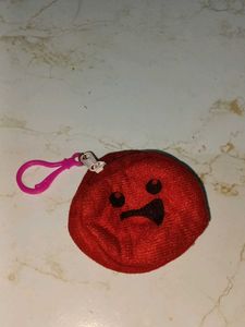 Cute Red Emoji Coin Pouch