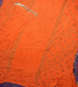 Vibrant Orange kurta with Gold Accents