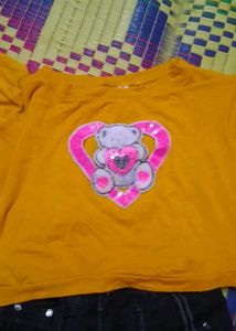 Cute Teddy Bear Sequins T-Shirt and jeans
