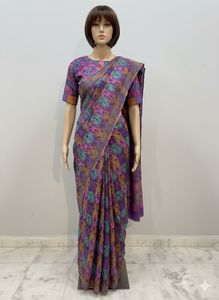 Vibrant Multicolor Crepe Floral Saree