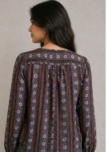 Boho Floral Print Long Sleeve Top