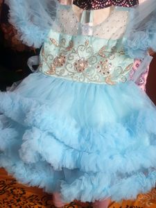 Cute Blue Ruffle Dress